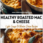Baked Roasted Butternut Squash Mac And Cheese served in a rustic dish with golden crust.